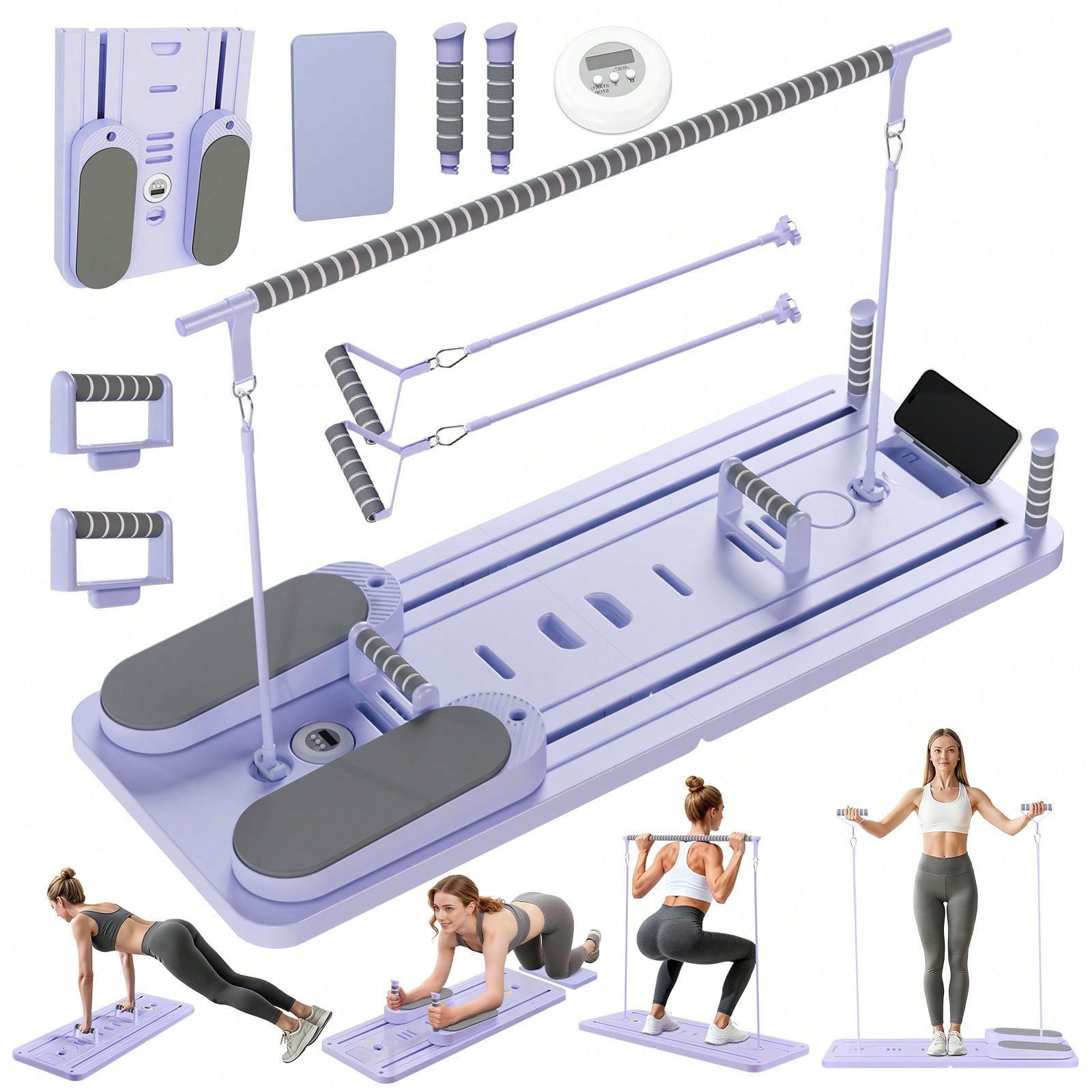 Pilates & Yoga Vertebrasana - Reformer Pilates dengan Bar, Papan Pilates