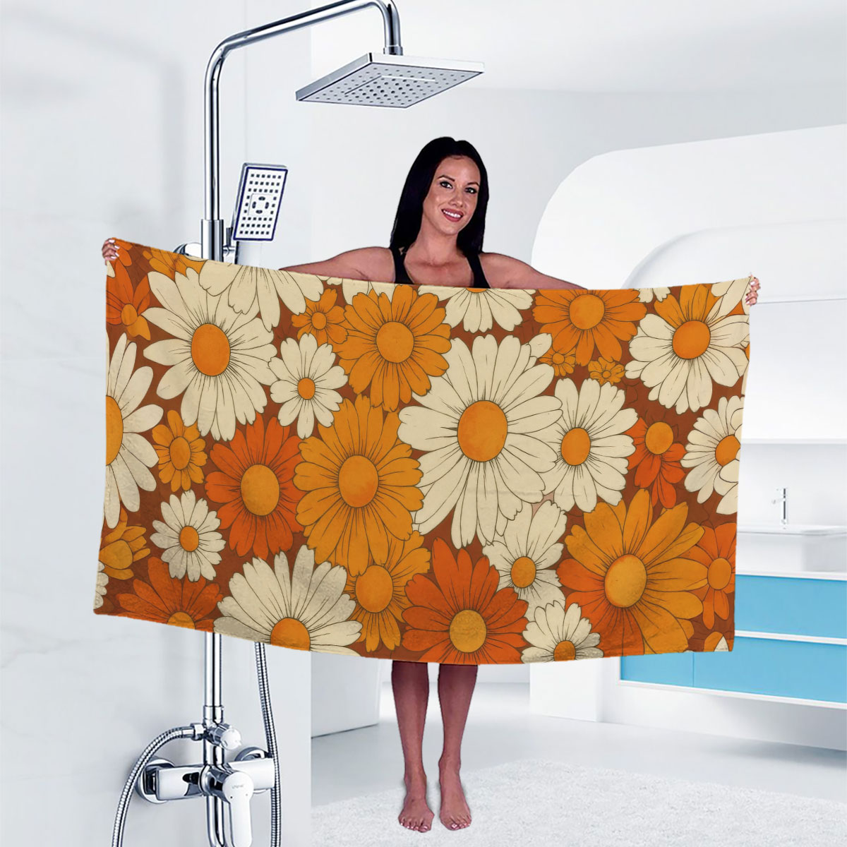 Pilates Yoga Towel - 1 buah handuk mandi bermotif bunga