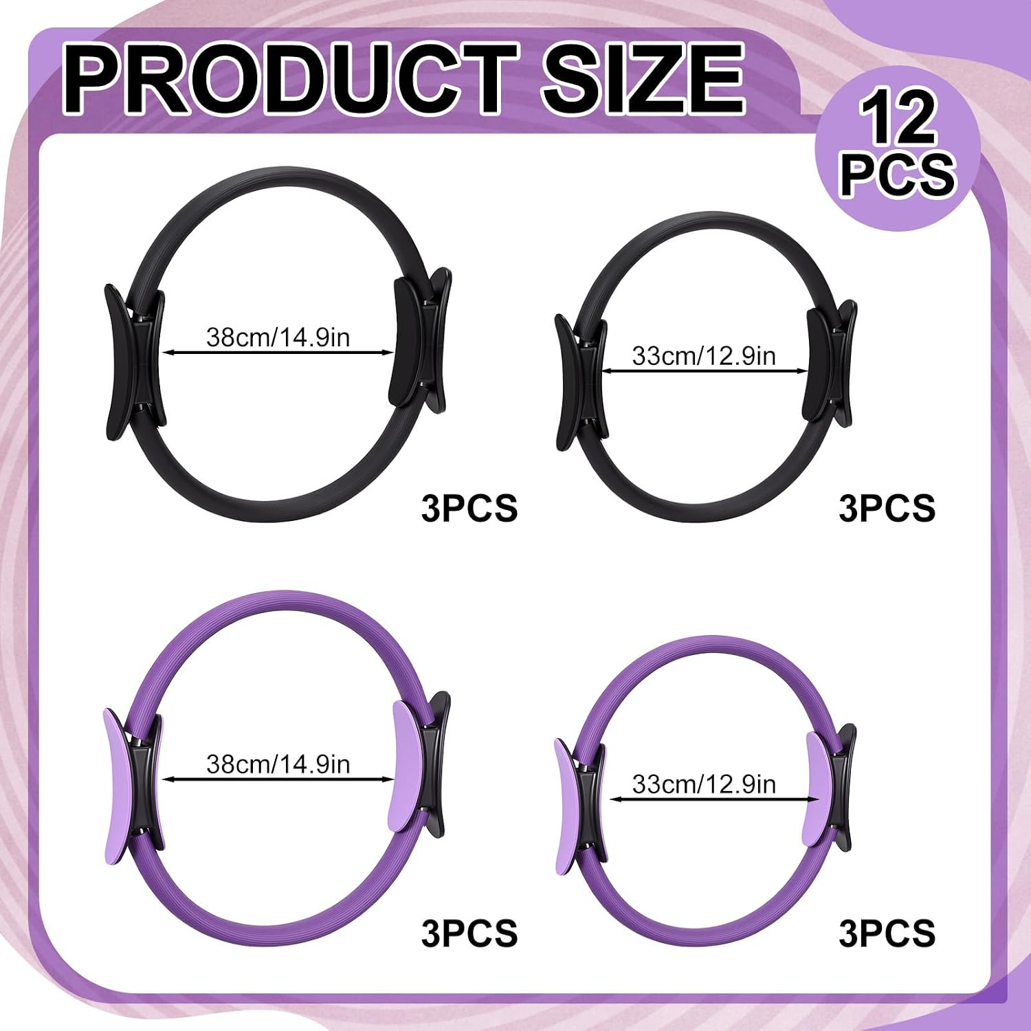 12 Pcs Set Cincin Pilates Ukur - Pilates Ring Magic ulasan dan harga